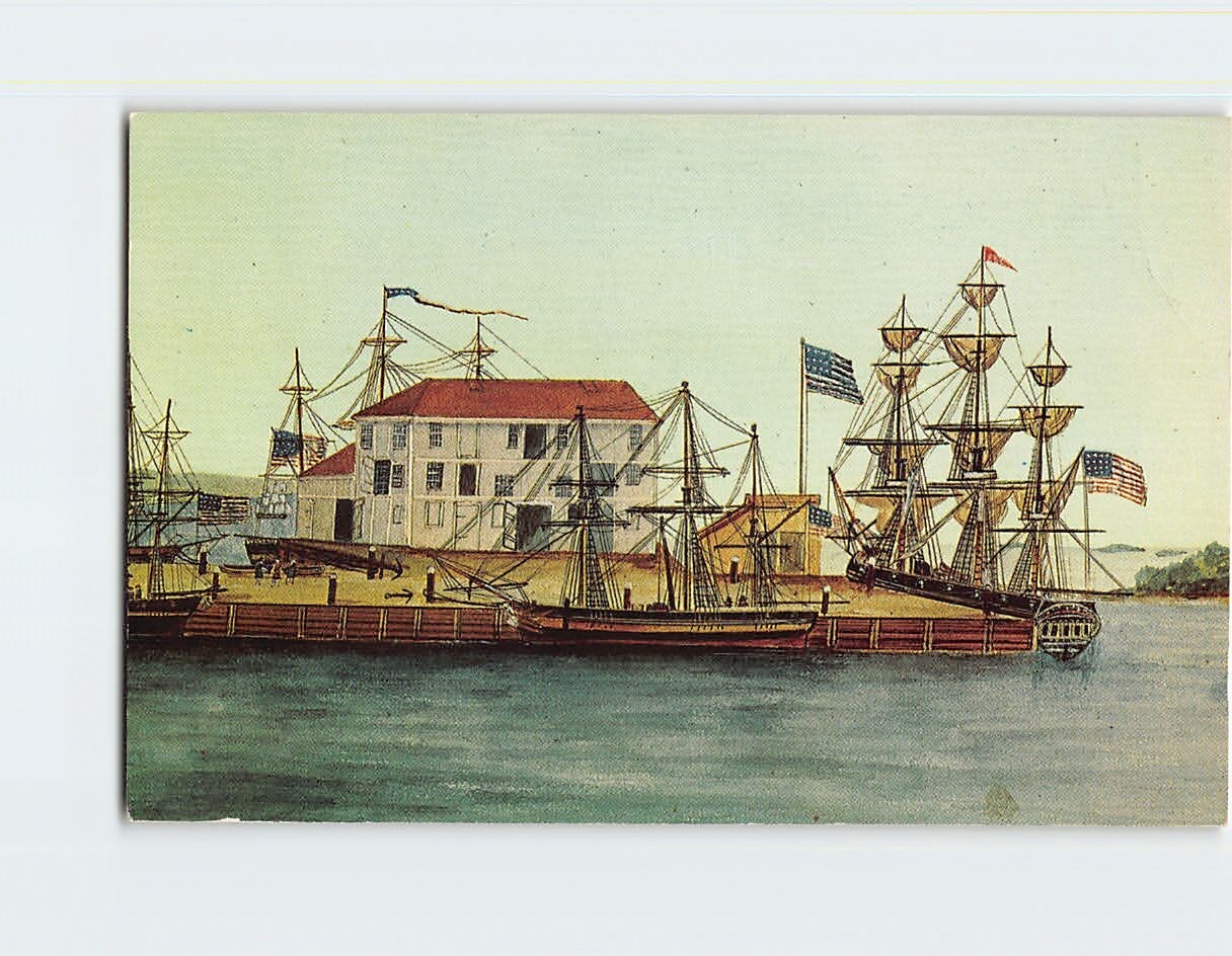 Postcard Detail of Crowninshield Wharf Salem Massachusetts USA