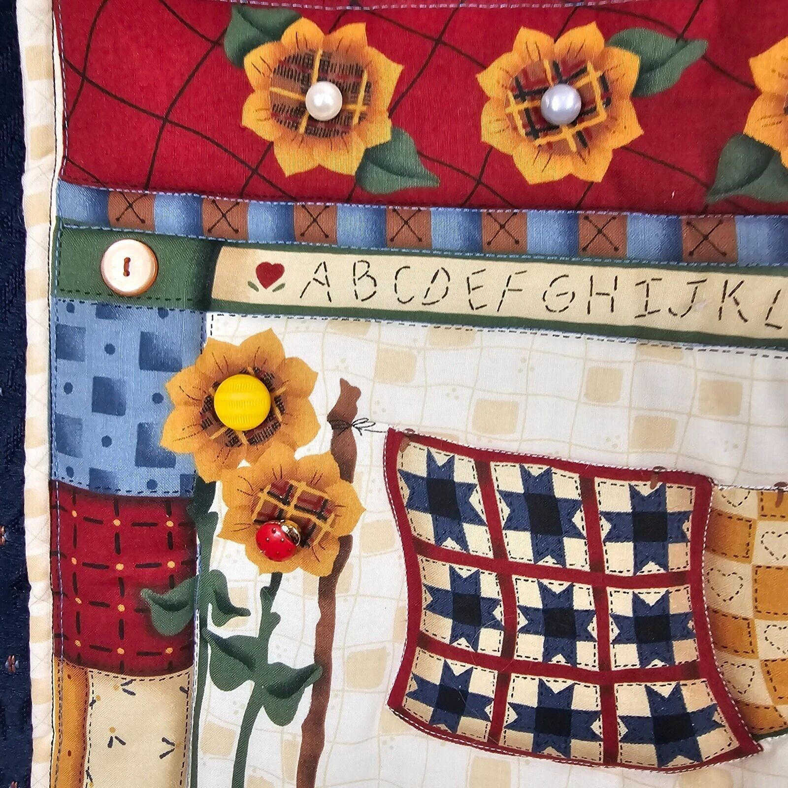 Handmade 2PC Pillowcase Quilted Country Charm MFH Decor Leslie Black Cranston