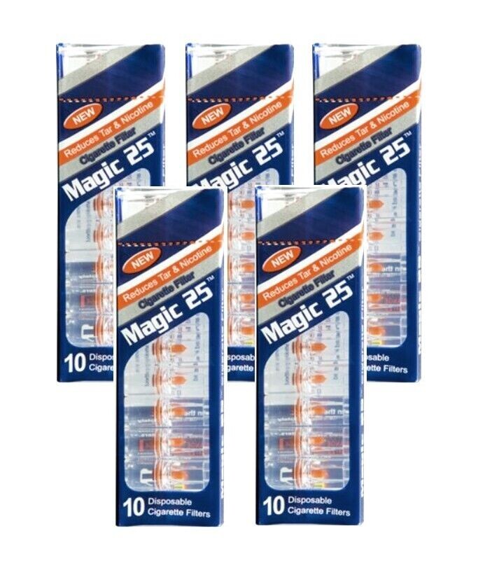 MAGIC 25 Cigarette Filters 5 Packs Filter Out Tar & Nic ~Free Shipping!