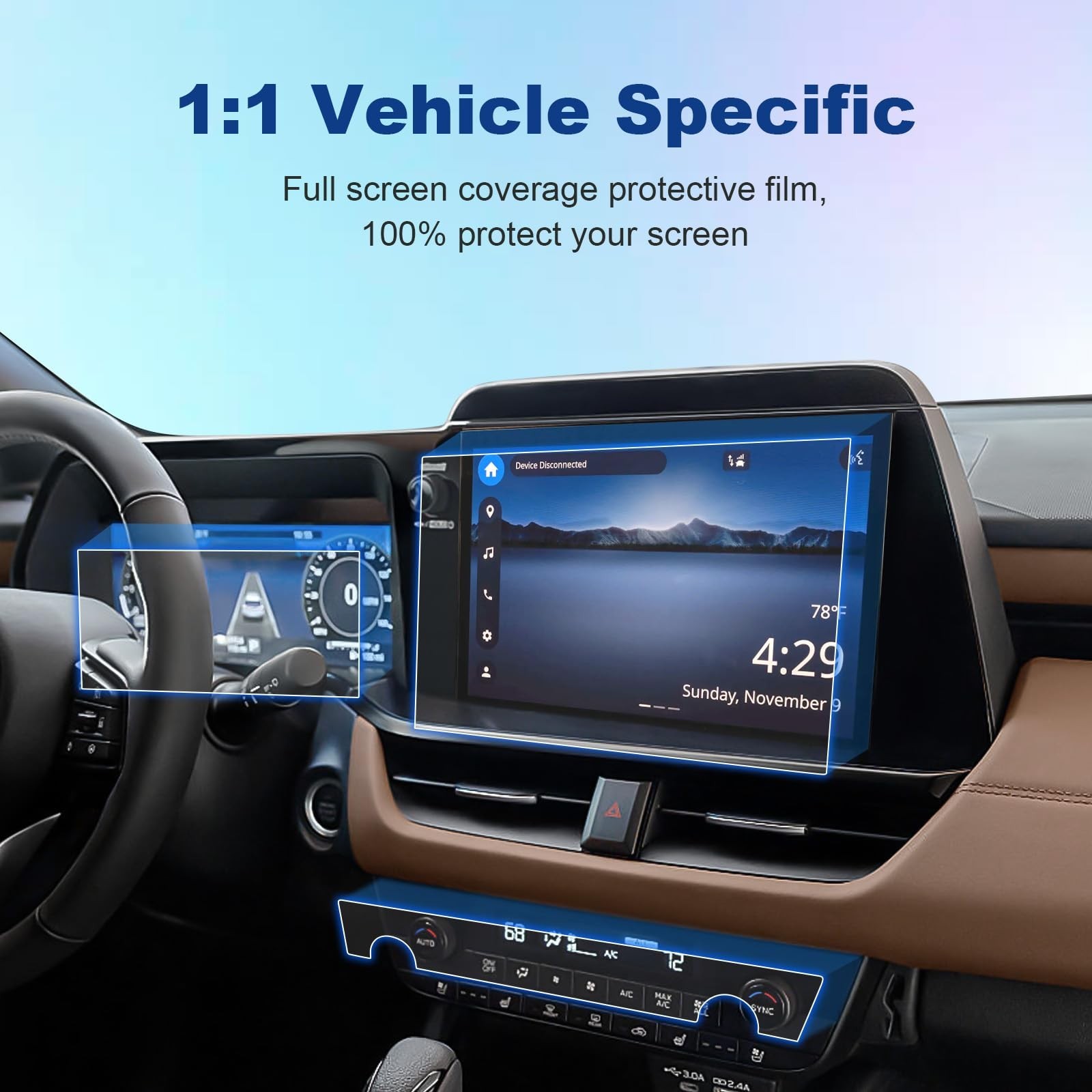 (2 Sets) 2026 Outback Screen Protector for Subaru Outback (12.1In Navi+12.3 D…