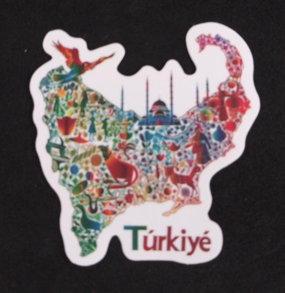 Turkiye Colorful Unique Country Sticker 2.18″ x 2″ (P)