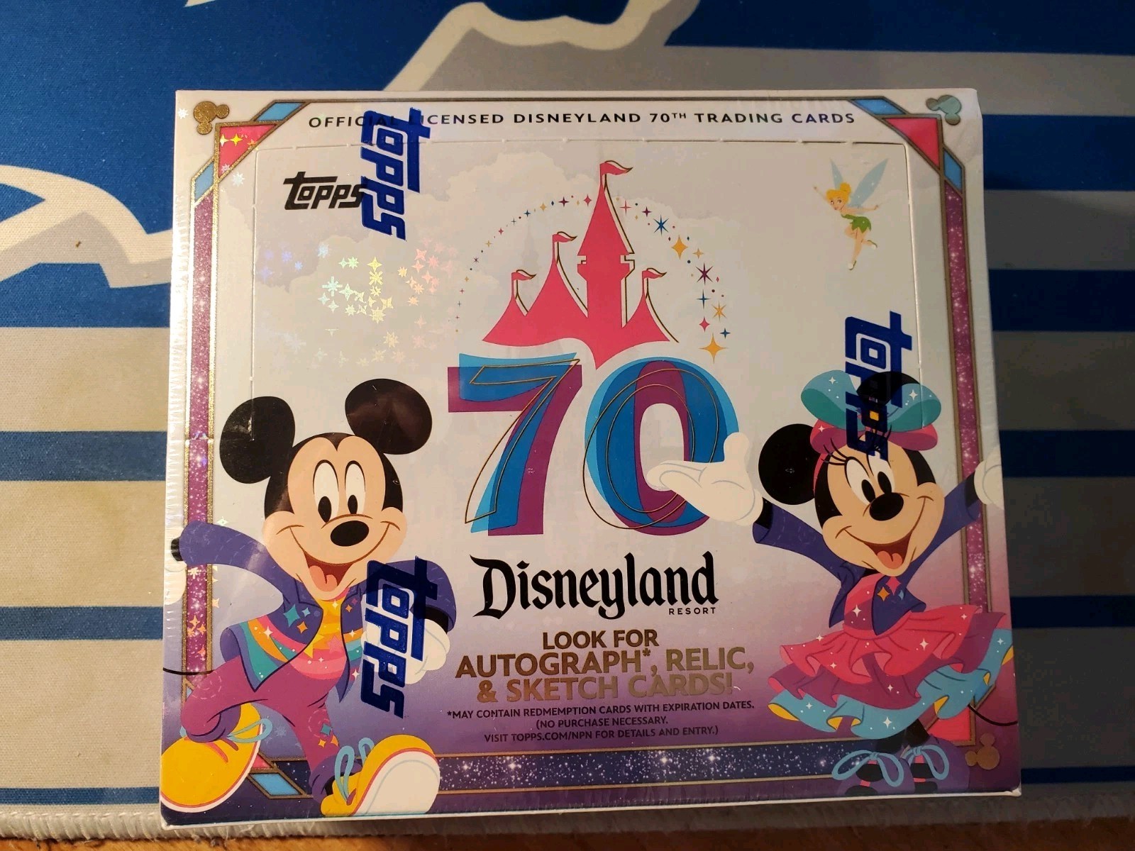 New Topps Disneyland PARK EXCLUSIVE 70th Anniversary Hobby Box Purple Glitter