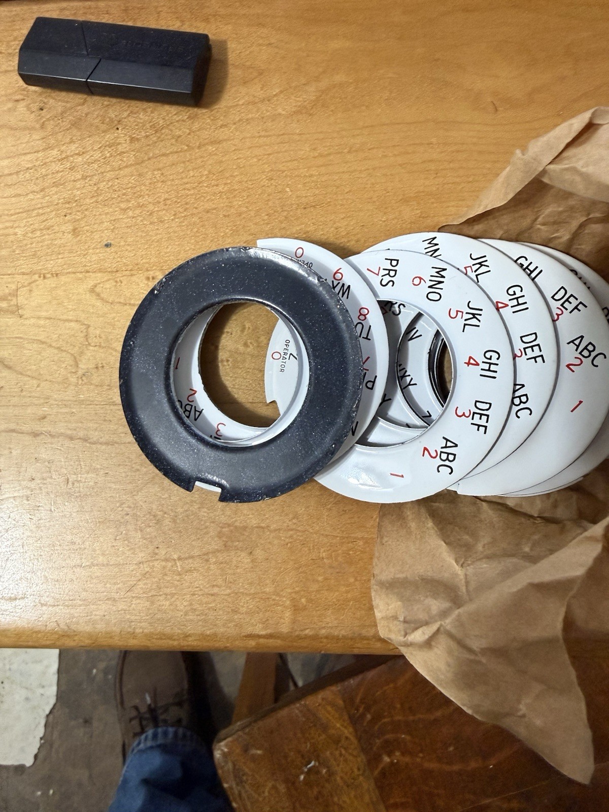 AUTOMATIC ELECTRIC – Rotary Telephone Dial Porcelain Number Rings
