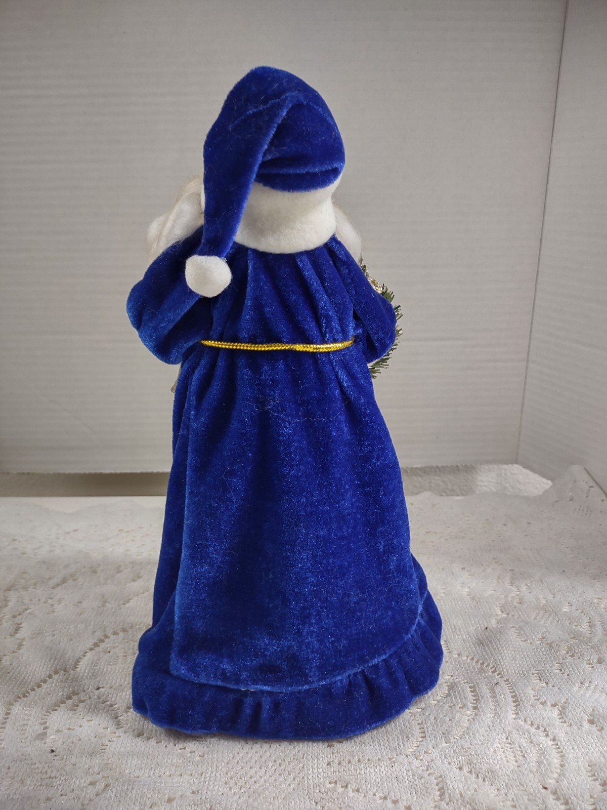 Blue Velvet Robe Wizard Woodland Santa Tree Topper Shelf Sitter Christmas Figure