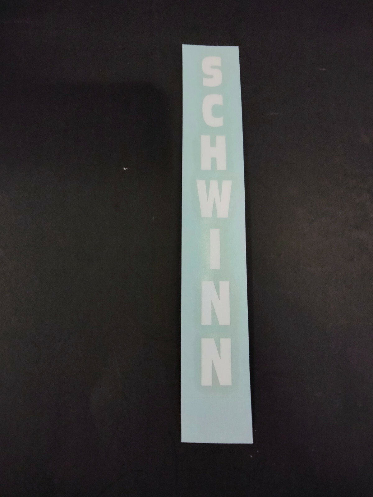 White Vertical Block Letter Schwinn Bicycle Decal Vinyl