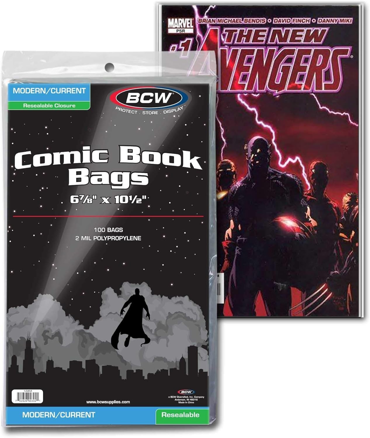 Professional Grade Resealable Comic Bags – 100 ct Acid-Free, 6 7/8 x 10 1/2