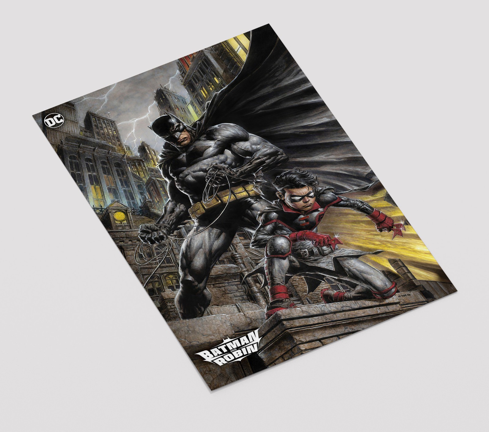 Batman and Robin Gotham Knights Premium Giclee Print Poster 11×17 DC Wall Art