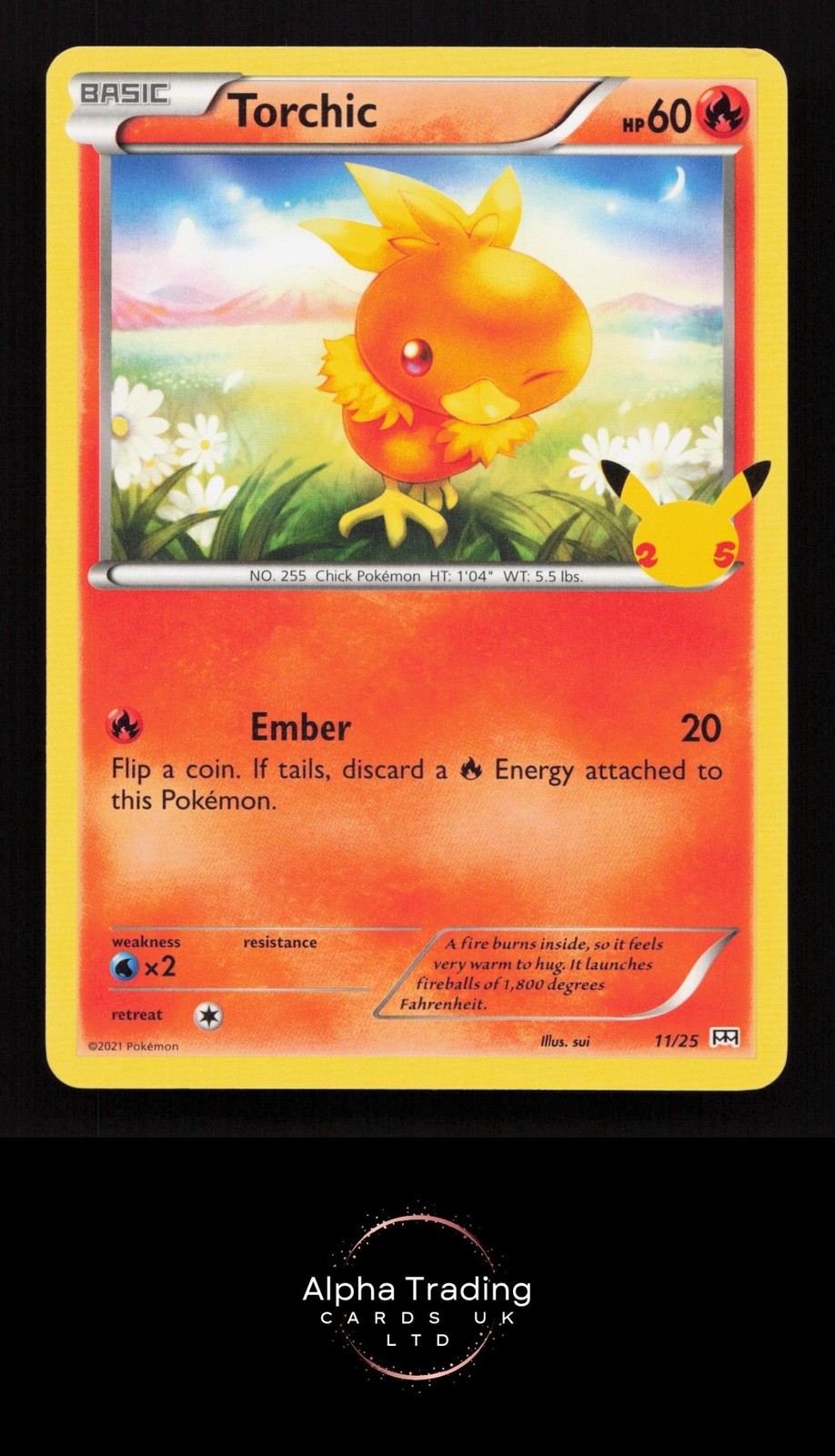 Torchic 011/025 Promo McDonald’s 25th Anniversary Promos Pokemon Lightly Played