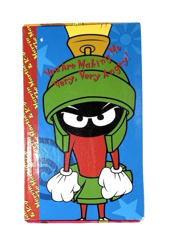 VTG 2000 Looney Tunes Marvin the Martian School Pencil Crayon Box Cardboard 8×5