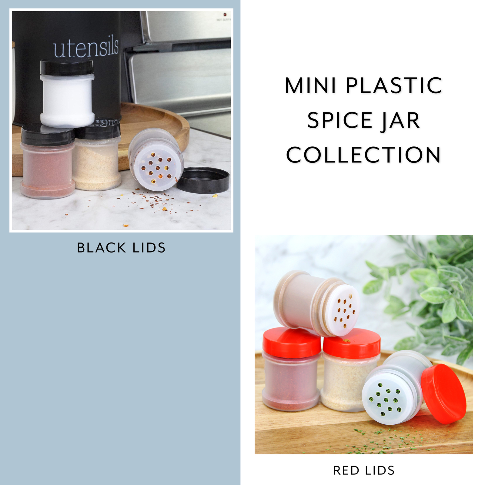 Mini Plastic Spice Jars w/ Sifters 12pk; 2 Tablespoon Capacity / 1 Fluid Oz.