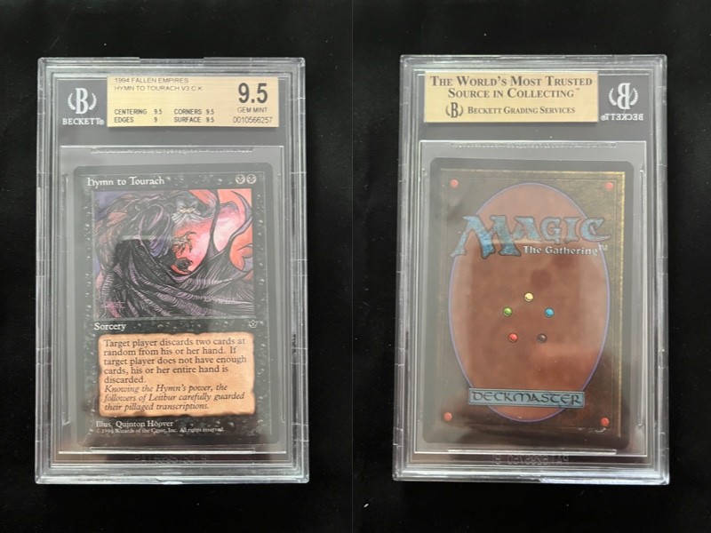 Hymn To Tourach (V.3) FALLEN EMPIRES Mtg MINT Grade BGS 9.5 BASIC (9.5/9.5/9/9.5)