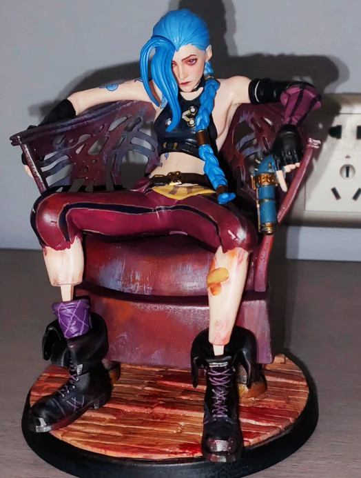 League of Legends LOL Jinx Statue PVC Figure Model Collectible Handmade Toy Gift