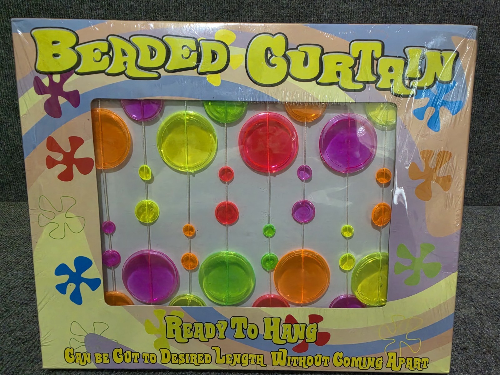 Vintage Y2K Beaded Curtain Multicolor Bubbles