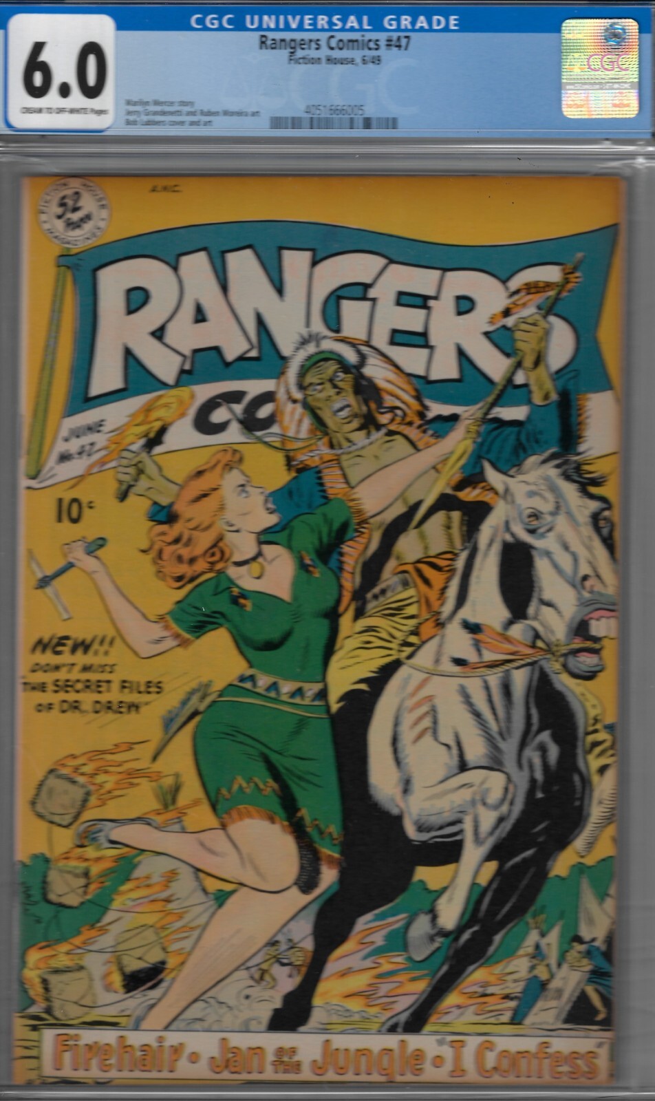 Rangers # 47 CGC 6.0 BOB LUBBERS FINE-COPY-1949 GOLDENAGE