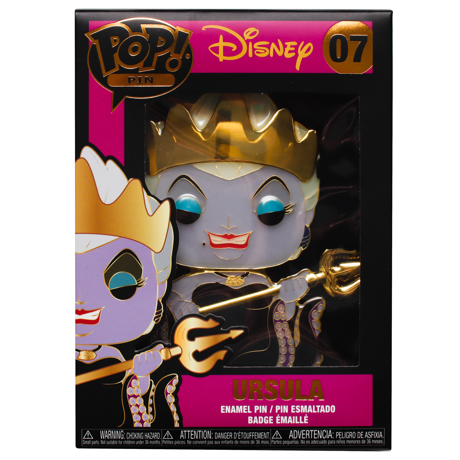 Pop! Pin Disney 07 URSULA 4.25″ Enamel Pin Funko Removable Stand Included