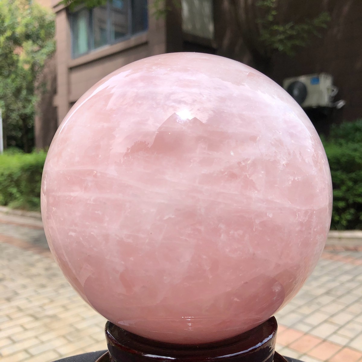 8.99LB Rare Natural Pink Crystal Ball Quartz Crystal Reiki Healing 1607