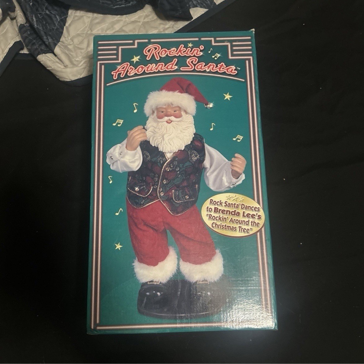 Rock Santa Collectibles Musical Santa Claus Figurine 17in Multicolor 1999