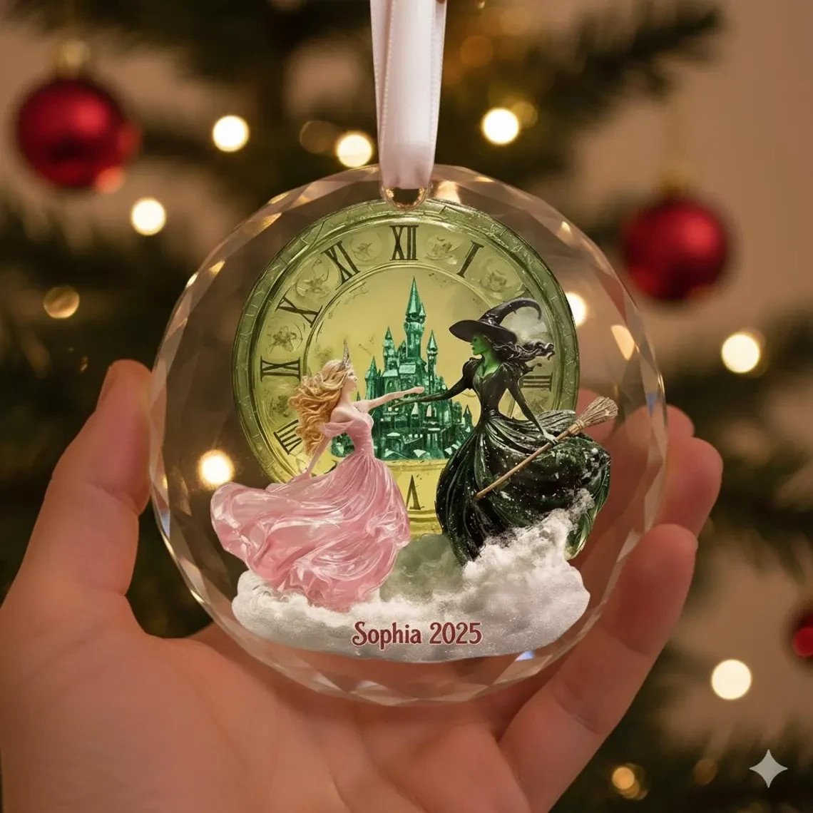 Personalized Wicked Ornament 2025, Elphaba and Glinda Christmas Ornament, Wicked