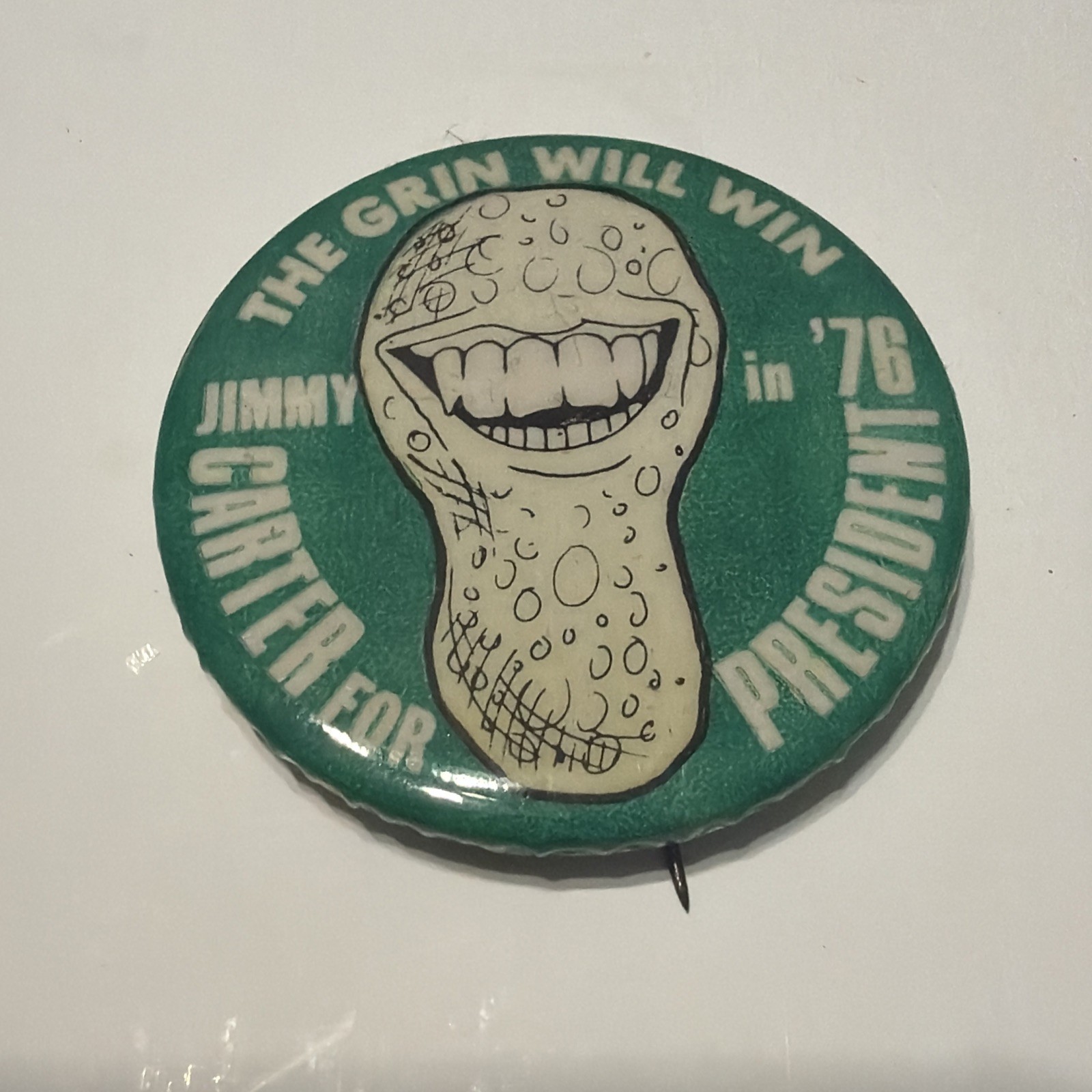 The Grin Will Win Jimmy Carter For President Campaign Button