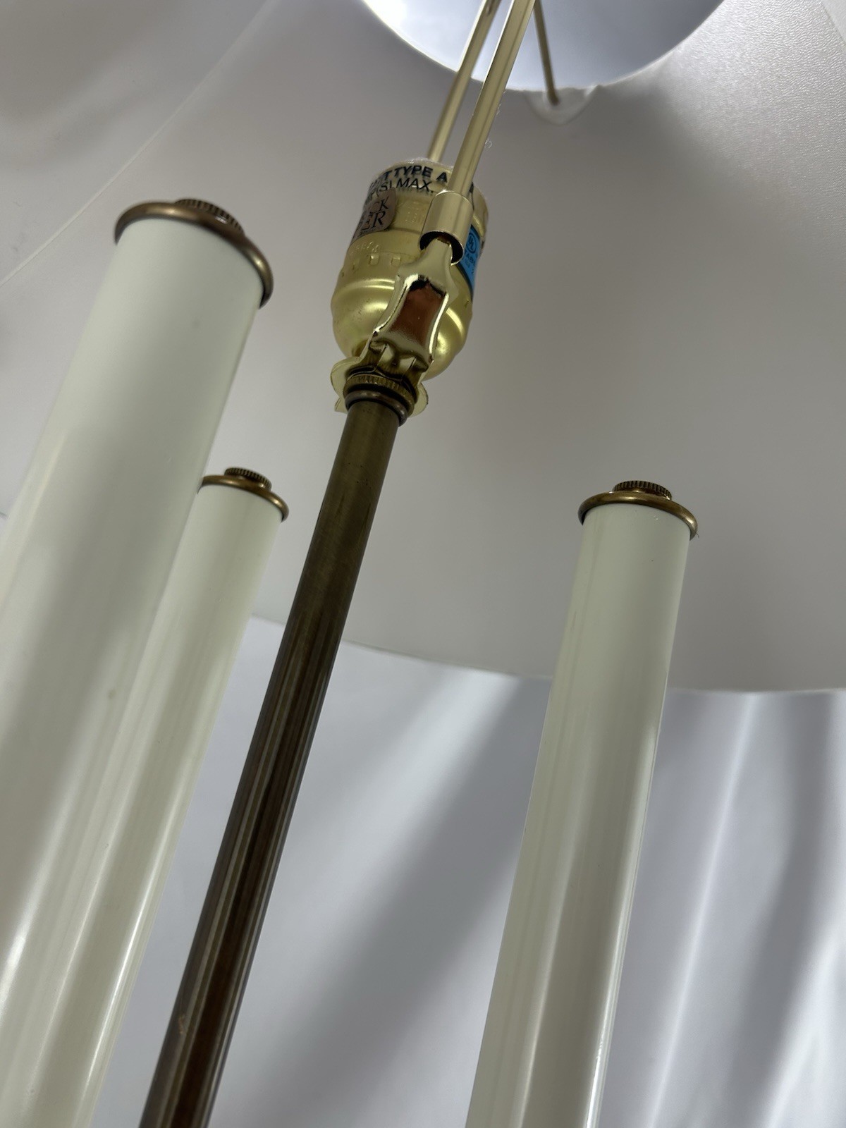 Frederick Cooper Brass Candelabra Table Lamp 3-Light Neoclassical Pleated Shade