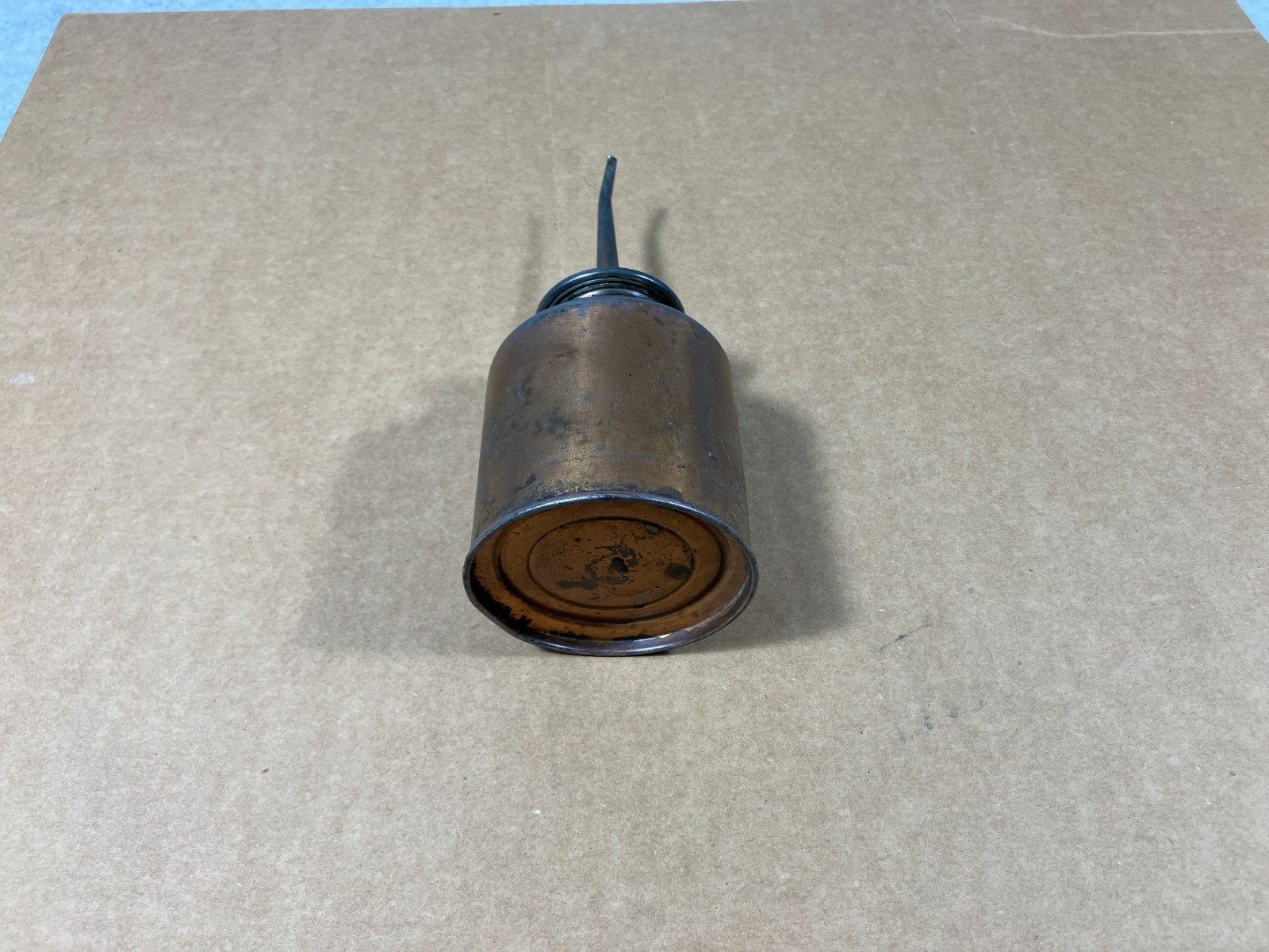 Vintage Metal Oiler Oil Can Copper Tone 10 oz 3-1/4″ Spout