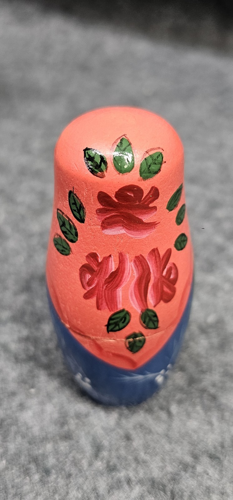 Vintage Russian Wooden Hand Painted 5 Nesting Dolls Fun Stacking Blonde Girl