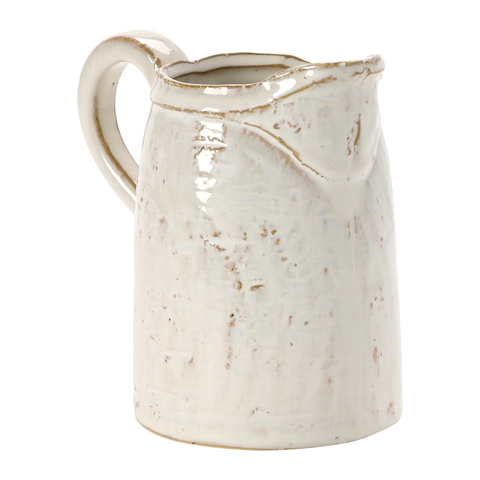 Creative CoOp 28 oz. Stoneware Pitcher, Reactive Glaze, White Each One Will Vary