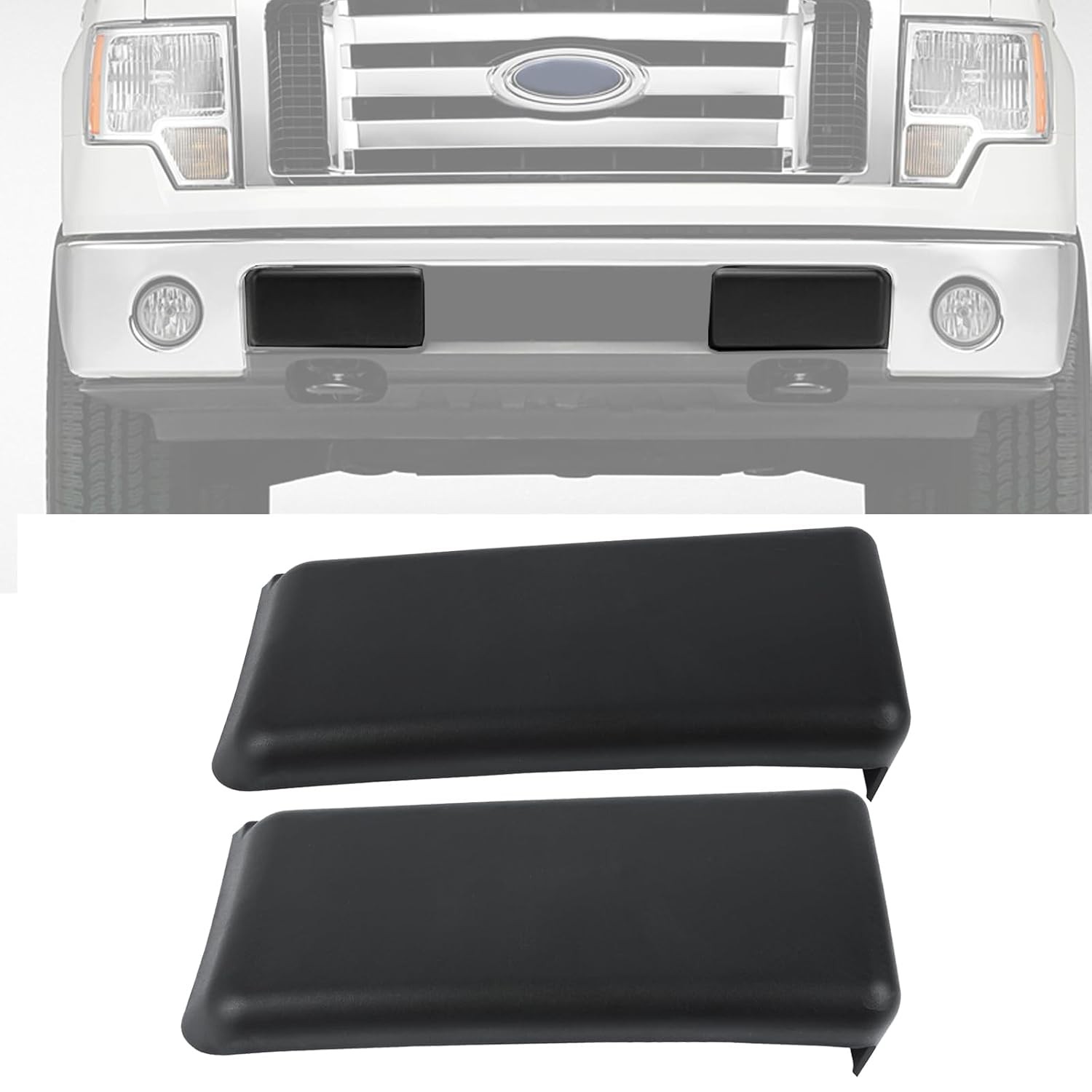 Replacement for Front Bumper Guard Pad Cap Inserts End Cover 2009-2014 F150 F-15