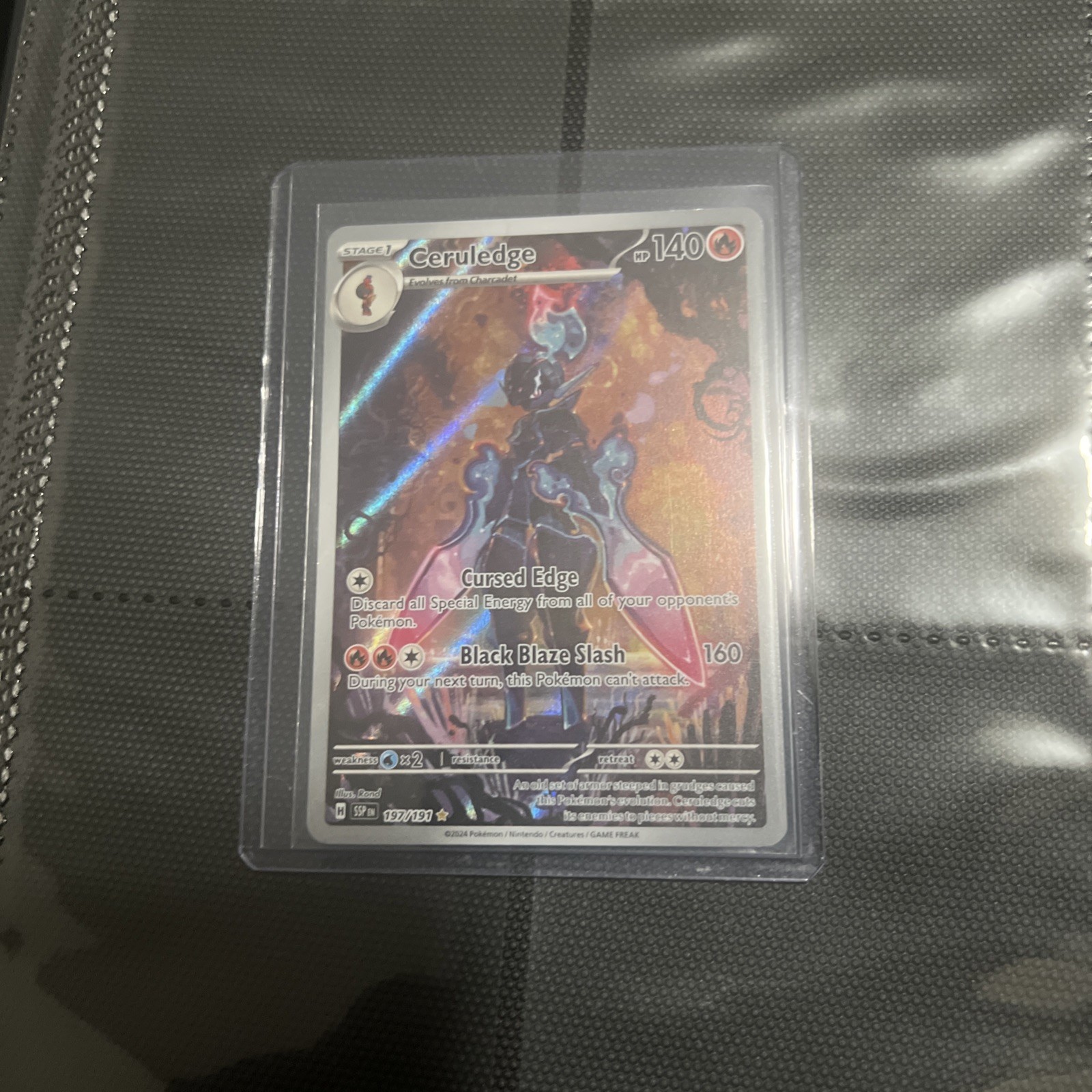 Pokemon TCG Ceruledge Holo Illustration Rare Card 197/191 Sv08: Surging Sparks