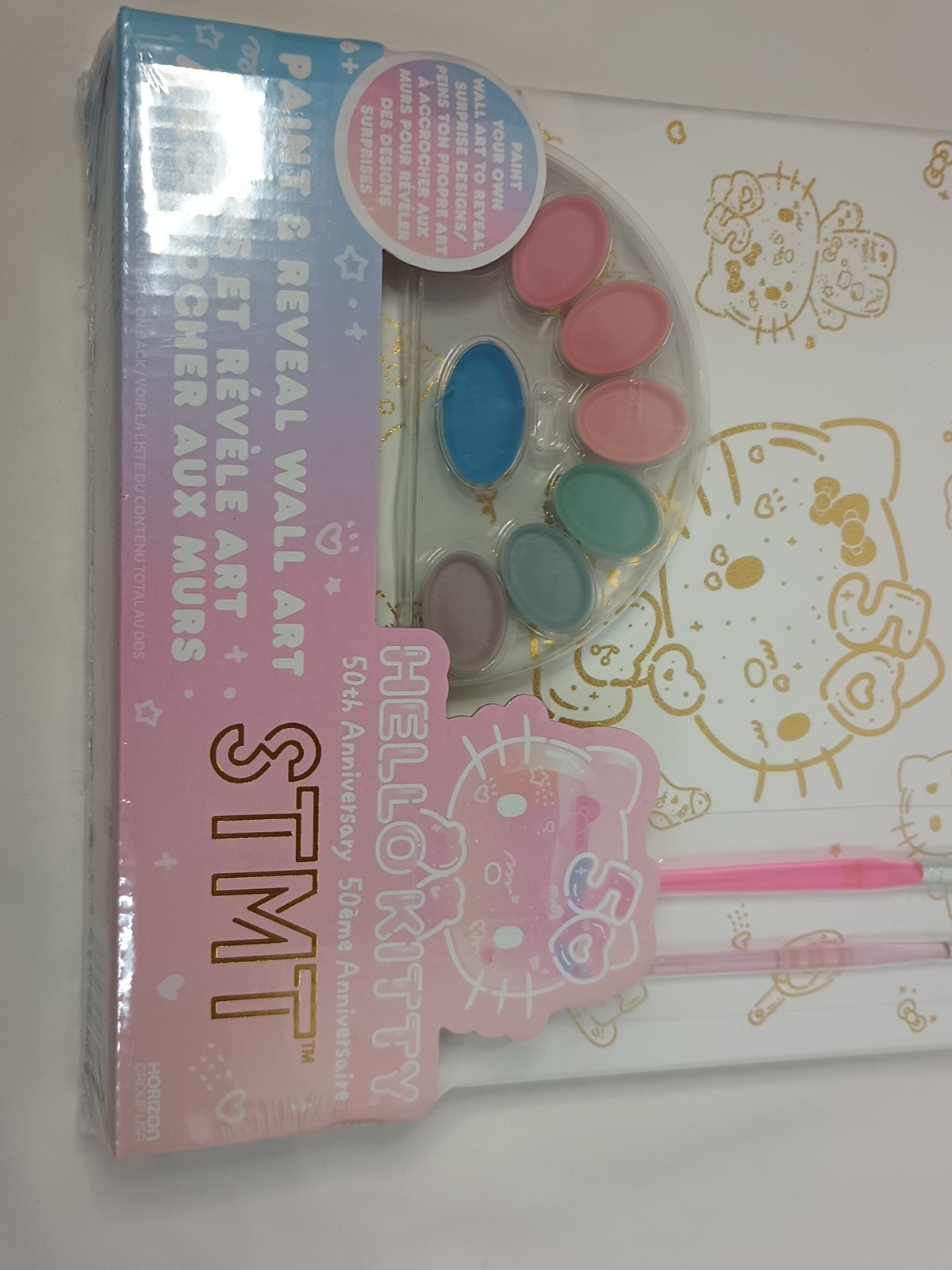Hello Kitty 50th Anniversary Paint & Reveal Wall Art 12 X 9.5 Inches New