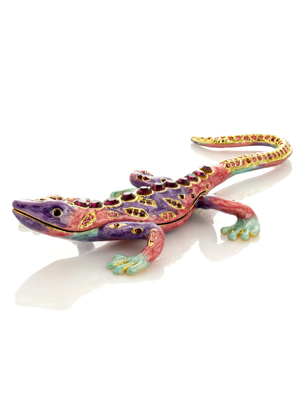 Keren Kopal Hand made Lizard Trinket box Decorated with Austrian Crystals