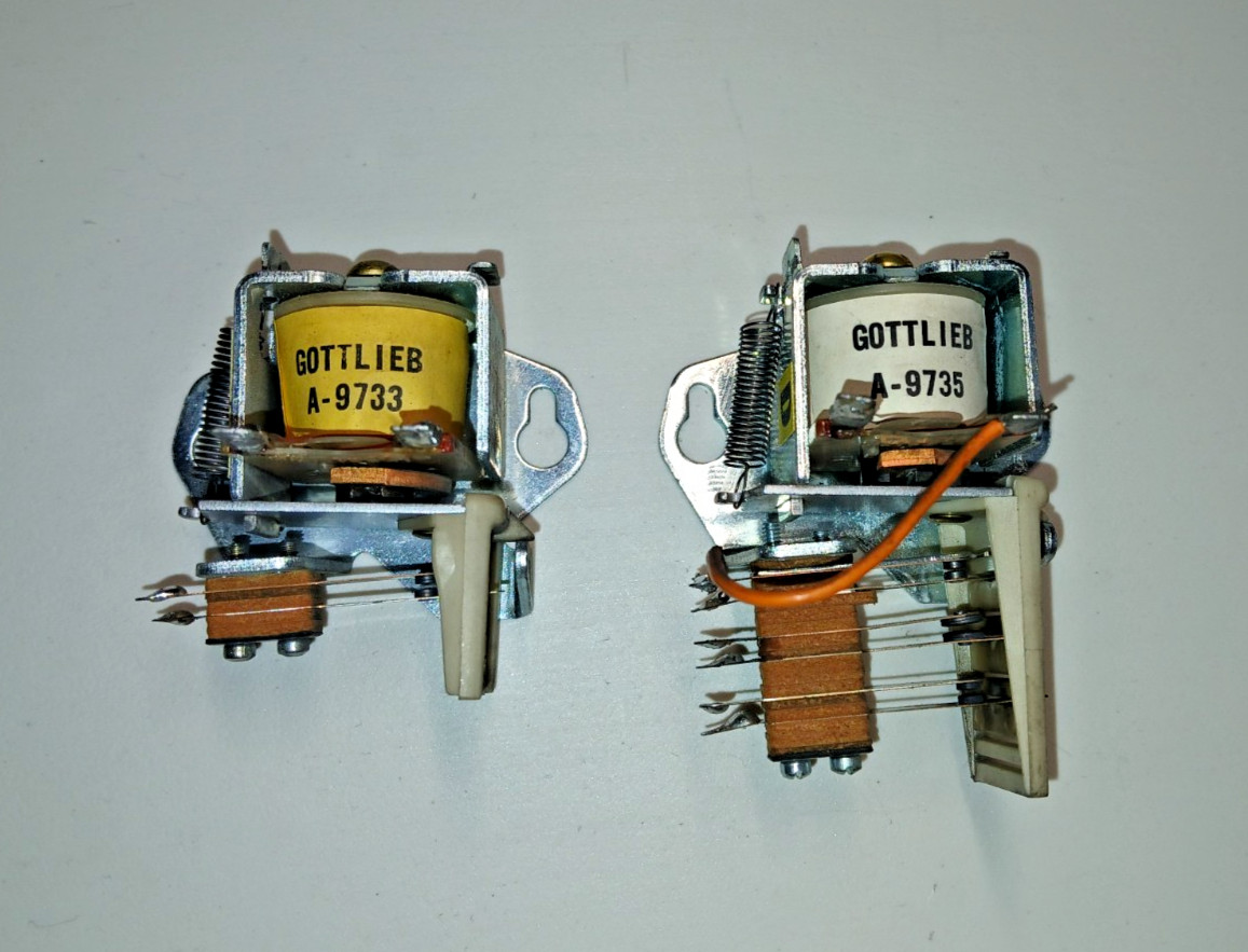 Two (2) Gottlieb EM Pinball Relays (A-9733 & A-9735 Coil)