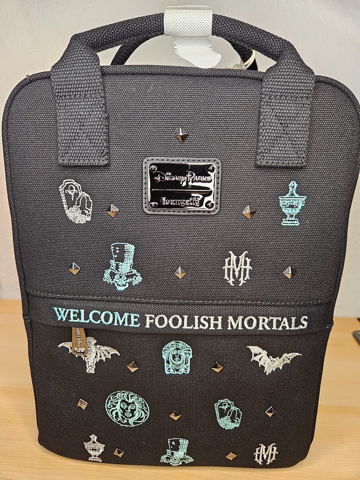 2024 Disney Parks Loungefly Haunted Mansion Canvas Backpack Leota Hatbox Ghost