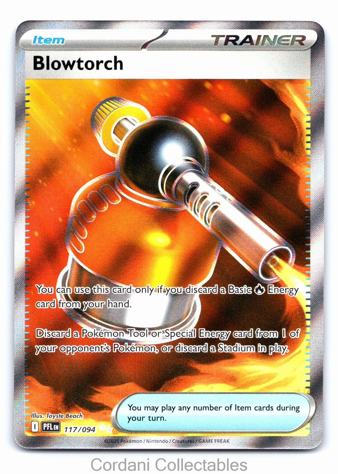 Blowtorch 117/094 Full Art Trainer Pokemon Phantasmal Flames Near Mint