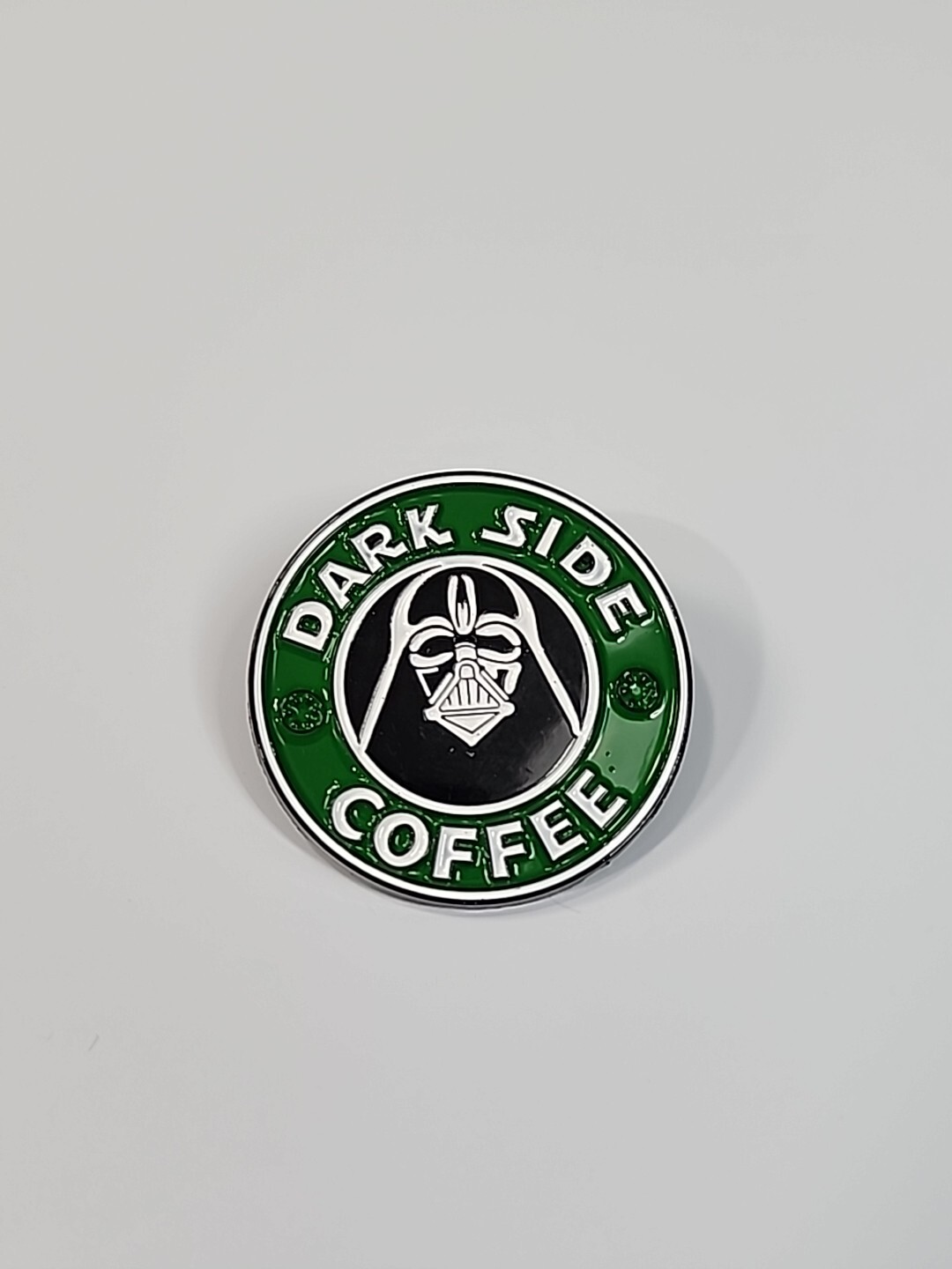 Dark Side Coffee Lapel Pin Darth Vader Green White & Black Colors