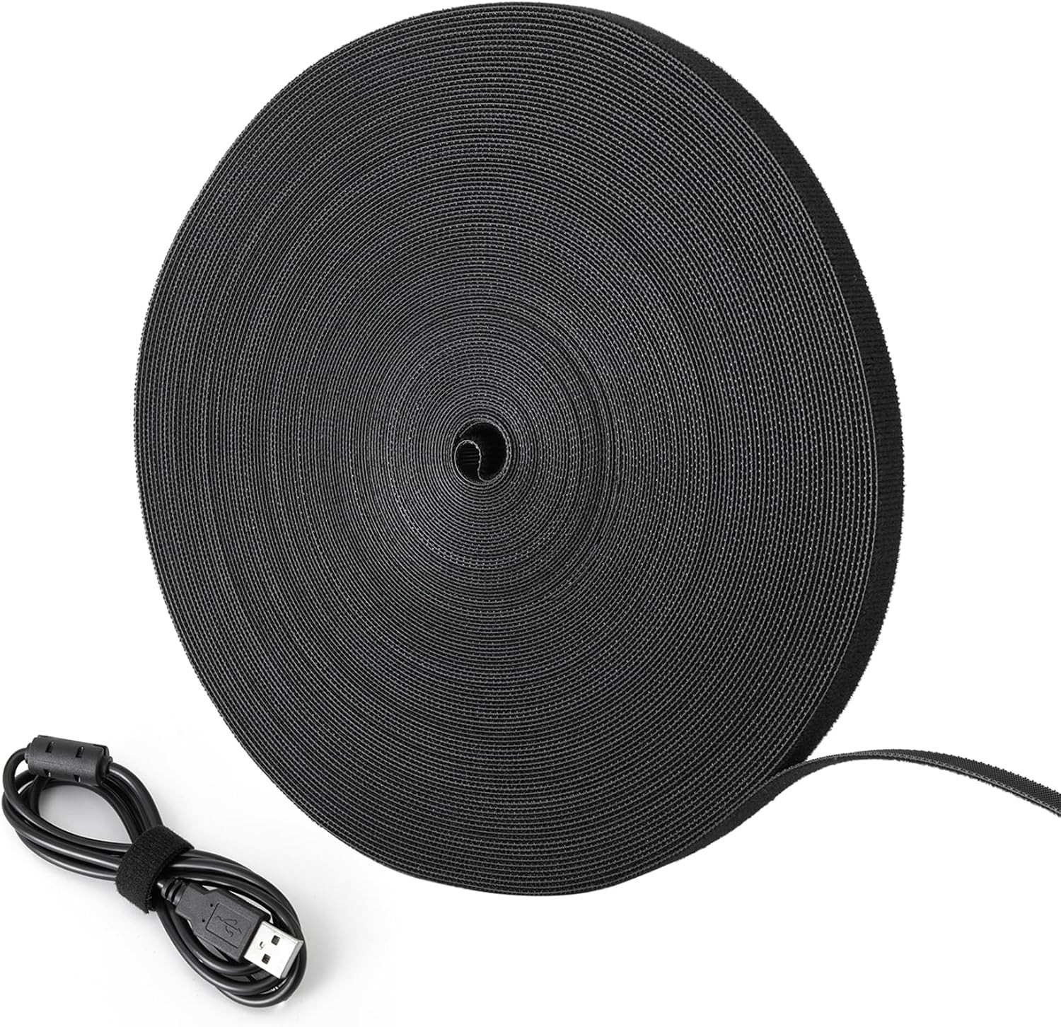 Double Sided Hook and Loop Straps 1/2in x 100ft Self Gripping Cable Organizer
