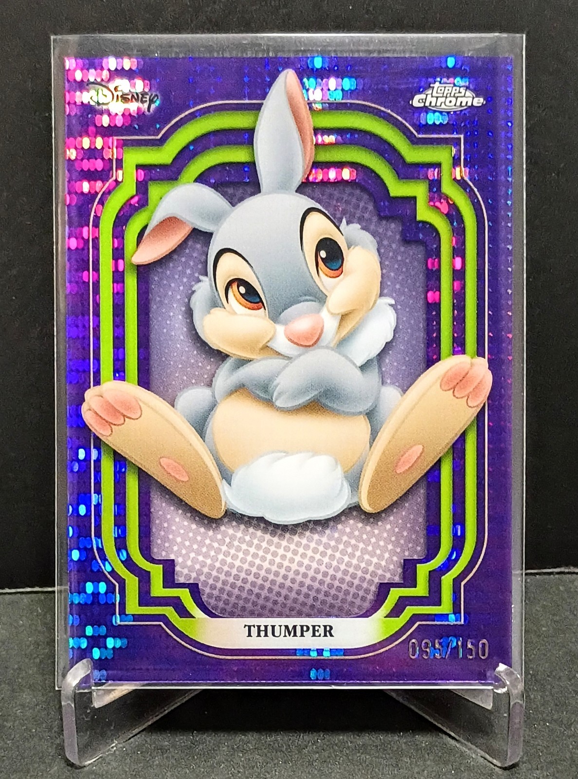 2024 Topps Chrome Disney /150 THUMPER 16 Purple and Green Pulsar Refractor Bambi
