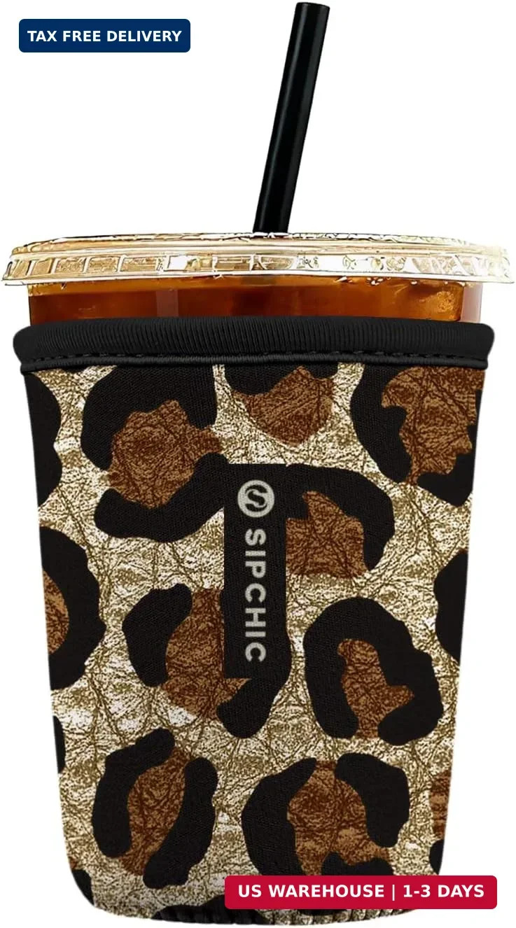 Iced Coffee Sleeve – Neoprene Reusable Cup Sleeves for Drinks, Insulated Drink S