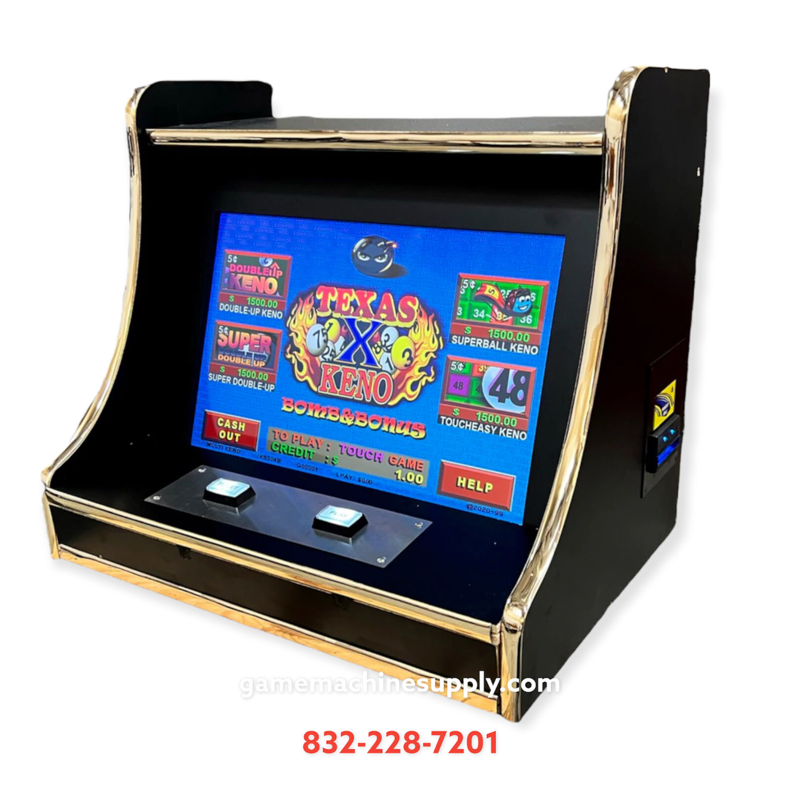(NEW) Texas Keno (Heart Bonus) Touch-Screen Counter Top (CASINO MACHINE)