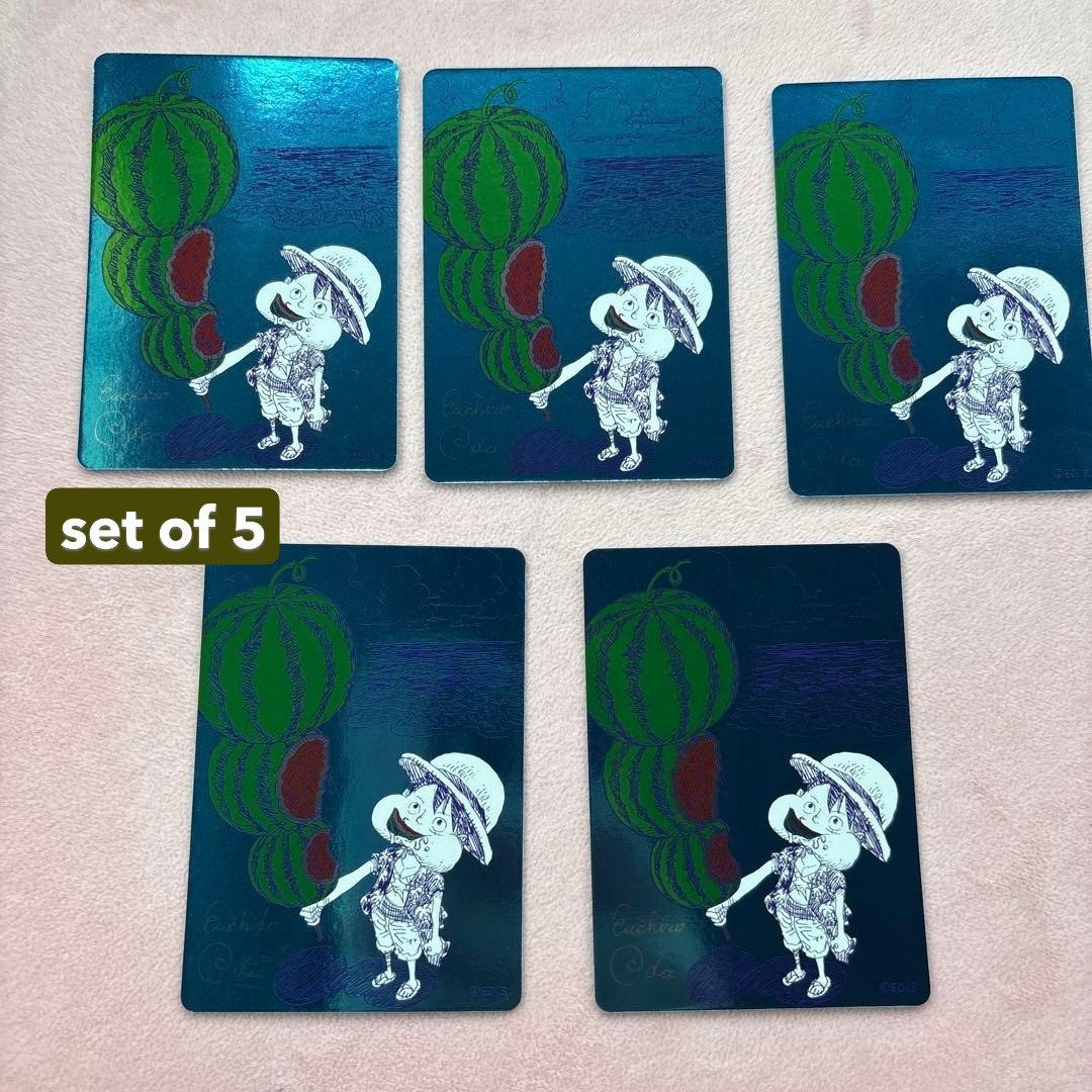 ONE PIECE Metallic Finish Luffy Japanese Signature Version Natsu-Comi Set of 5