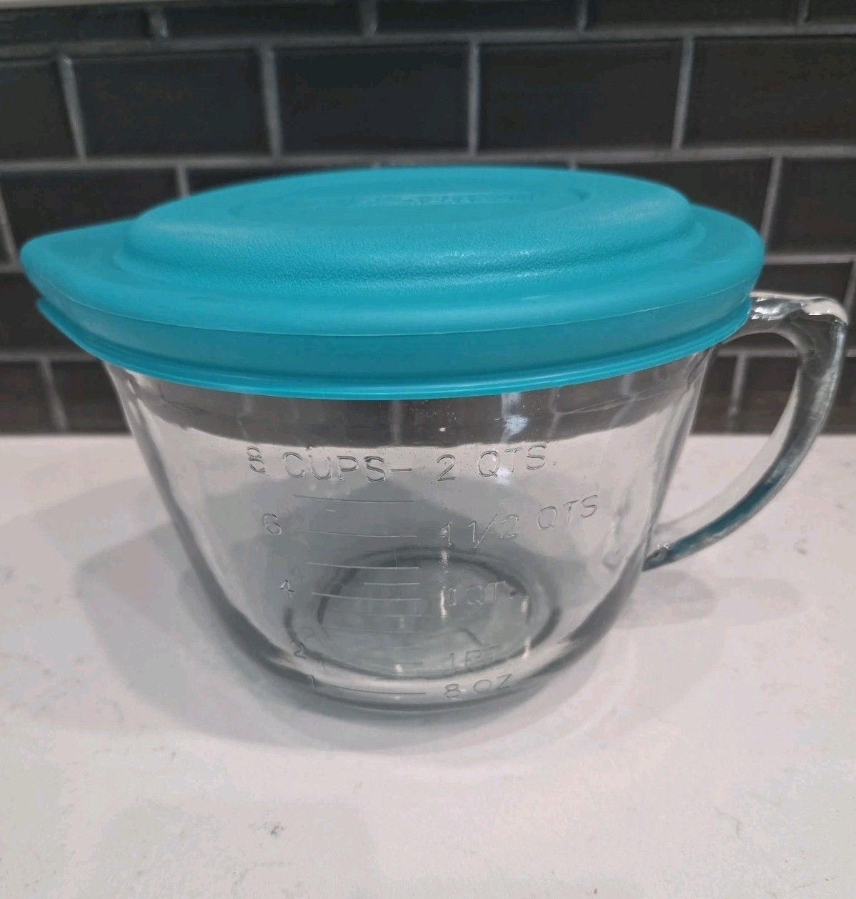 Anchor Hocking 2qt Clear Glass Mixing Bowl Made In USA