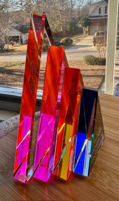 Two Piece Crystal Bookends for Shelves Decorative Glass Bookends