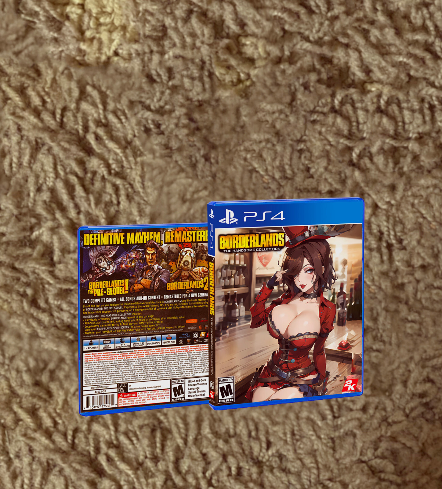 Borderlands The Handsome Collection PS4 CUSTOM COVER ART & CASE – NO GAME