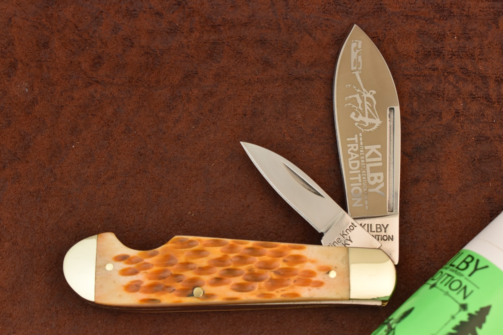 KILBY TRADITION PINE KNOT KY HONEY BONE EASY OPEN FLOP EARED PREMIUM JACK KNIFE