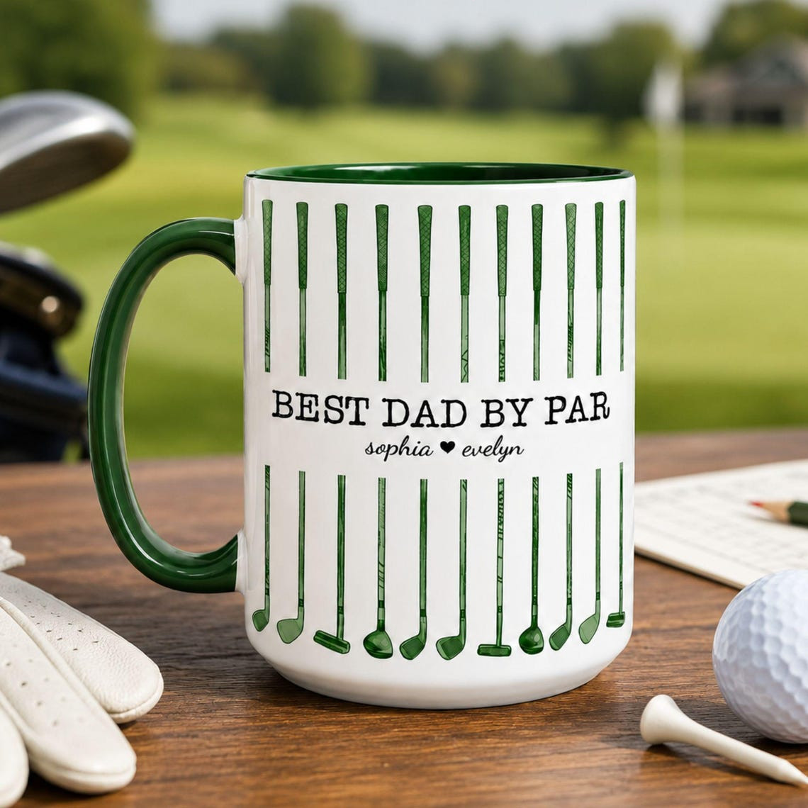 Personalized Golf Mug, Best Dad by Par Mug, Personalized Golf Gift for Dad