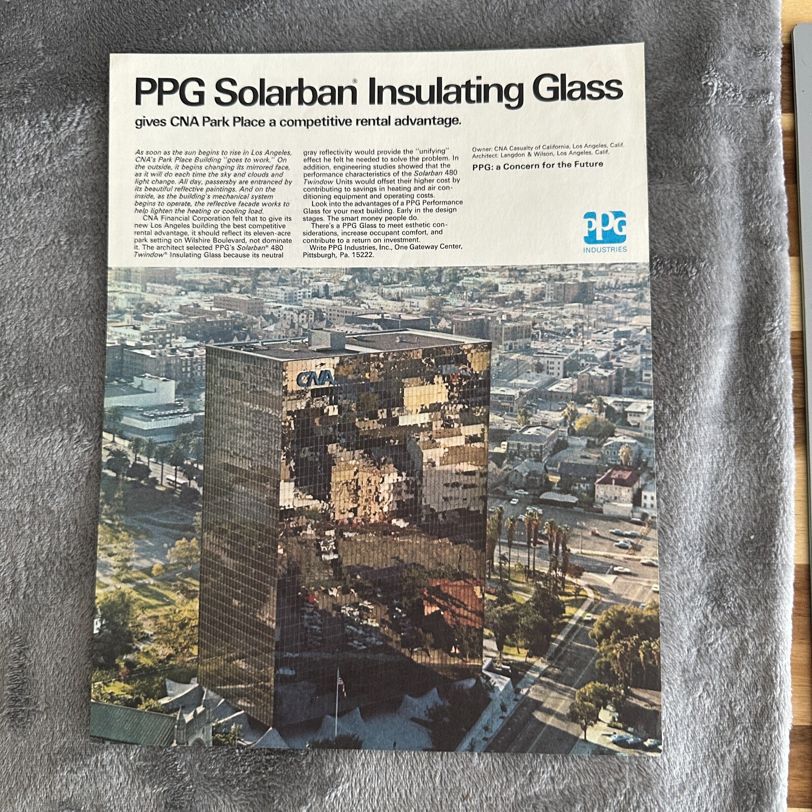PPG Industries Solarban Glass High Rise Building Pittsburgh PA Print Ad 1972