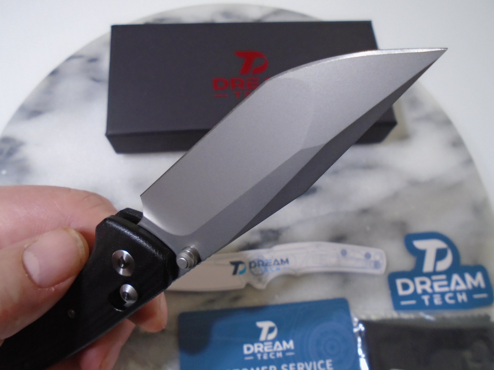 Dreamtech Ball Bearing Pivot Axis Lock Tanto Pocket Knife 14C28N D4508GB G10 New
