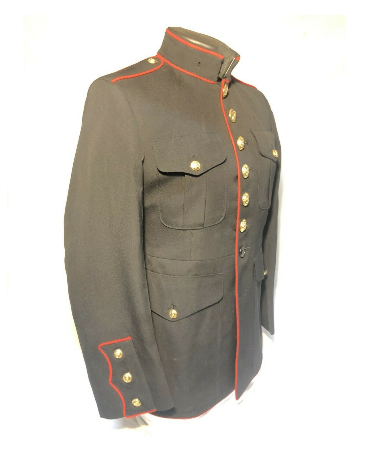 USMC MEN’S 40R DRESS COAT BLUE MC 2312 POLY WOOL BLUES UNIFORM TUNIC TOP MARINE