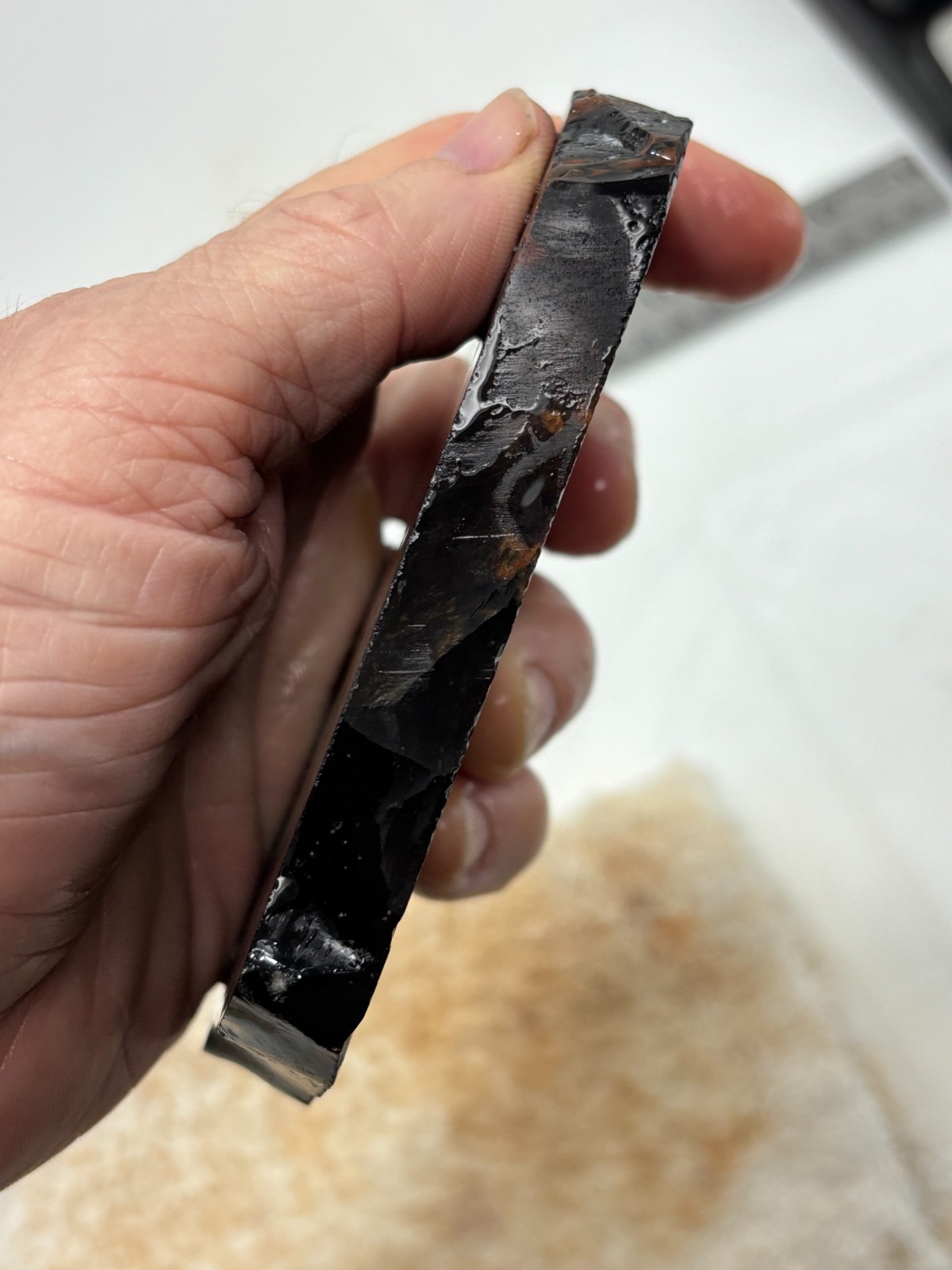 Tri-flow Sheen/Lace Obsidian Slab Lapidary Cabbing Knapping Combo ship avail