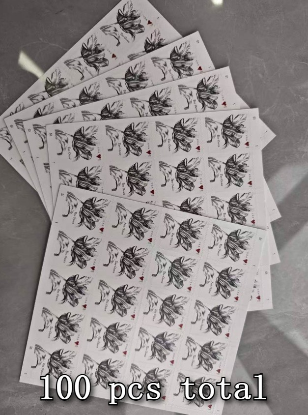 5 Sheets 100 FOREVER STAMPS 2 Oz Vintage Tulip Wedding (100 StampsTotal)